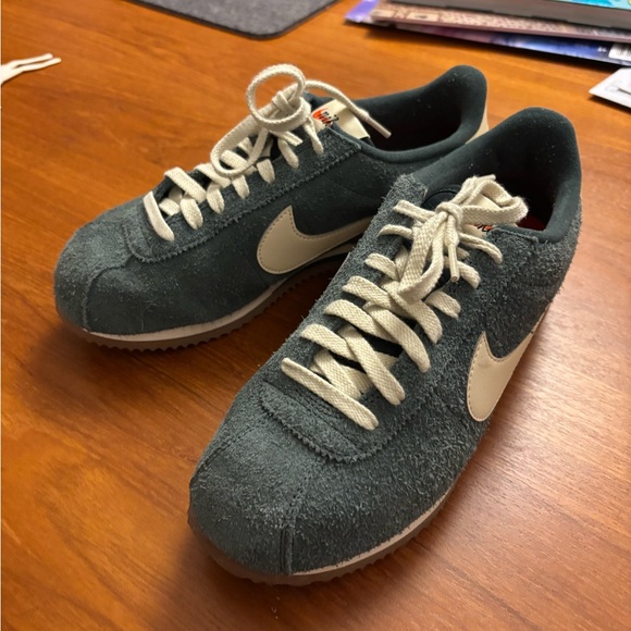 Nike Green Suede Cortez Sneakers - Picture 1 of 8